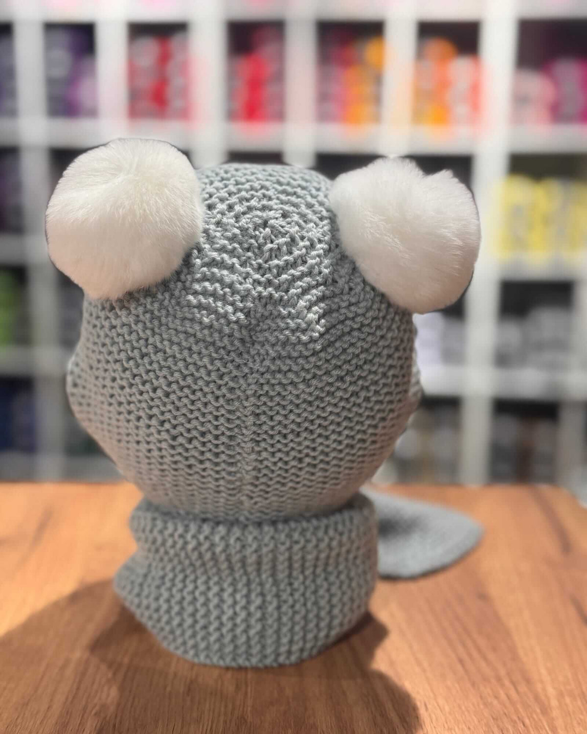 Handgestricktes Baby-Mützen & Schal-Set - Salbeigrün, 100% Merino (0 - 24 Monate)